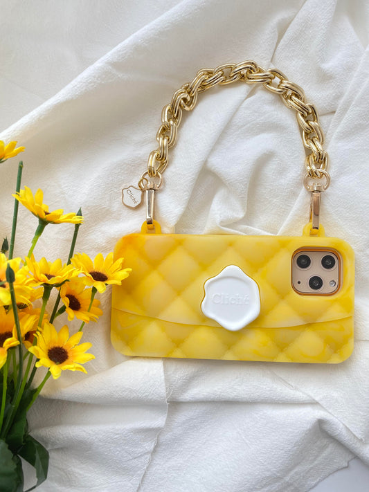 iPhone 11 Pro Yellow Marble Seal Stamped Case