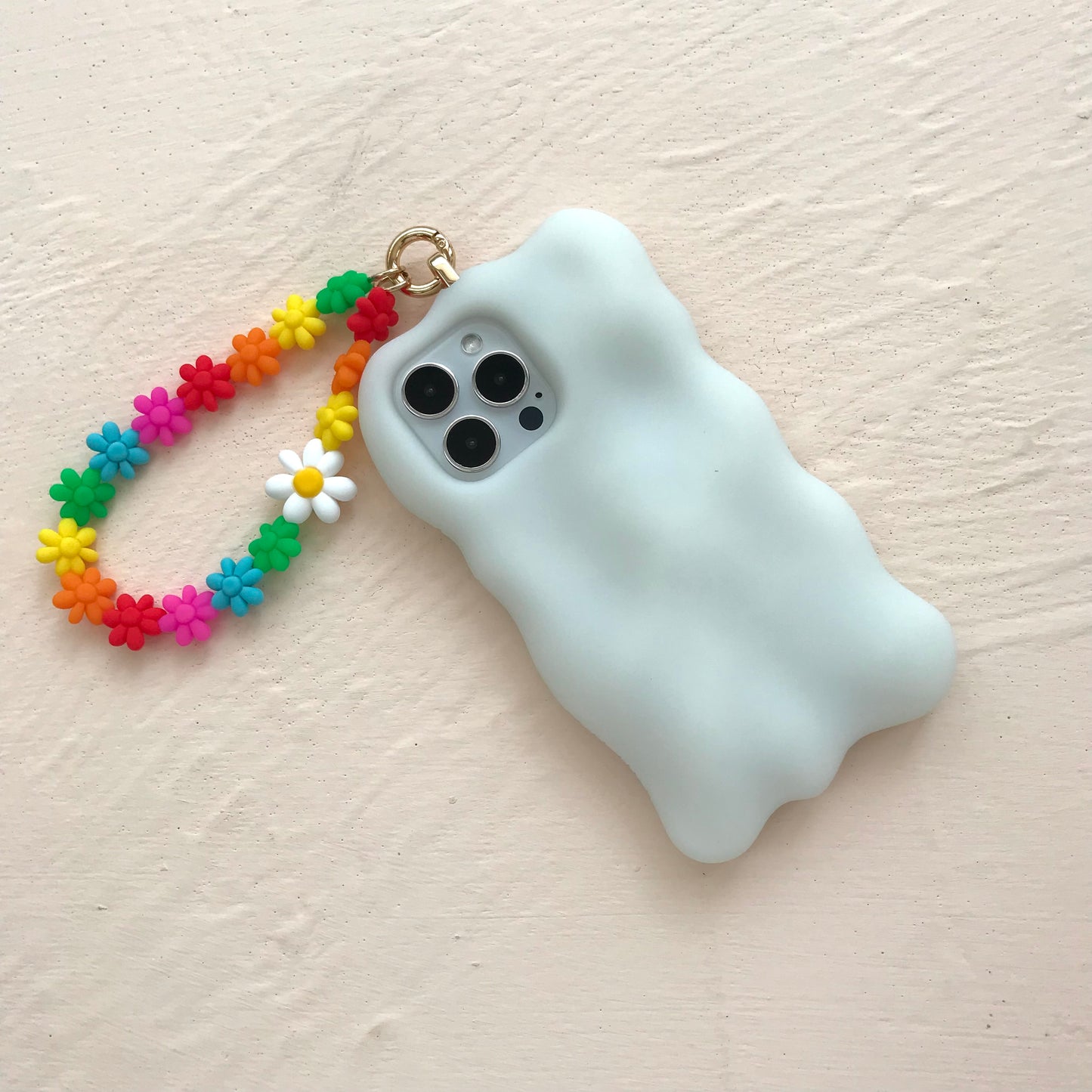 iPhone 14 Pro Max Case - Free to Shine (Rainbow Strap and Daisy Flower)