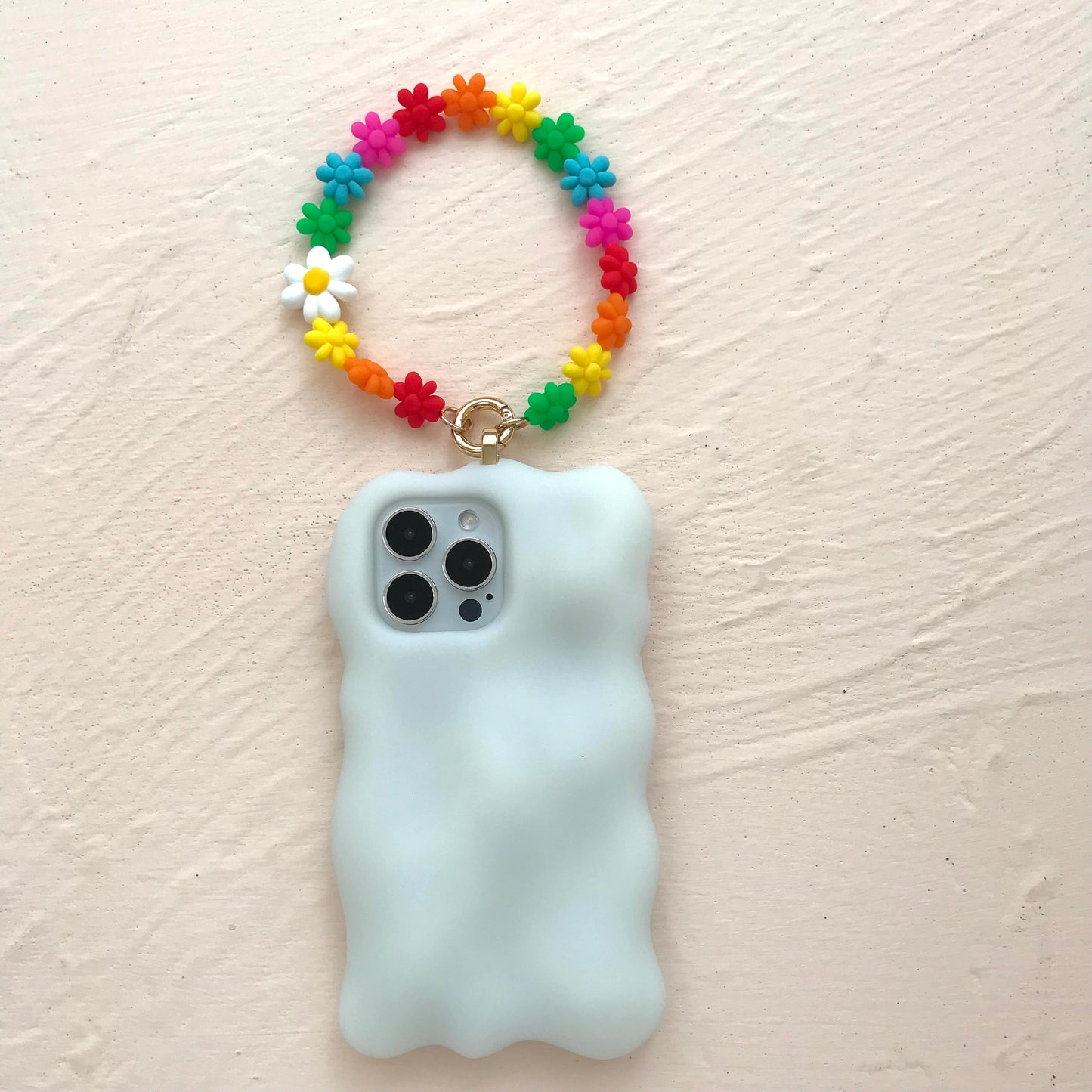 iPhone 14 Pro Max Case - Free to Shine (Rainbow Strap and Daisy Flower)