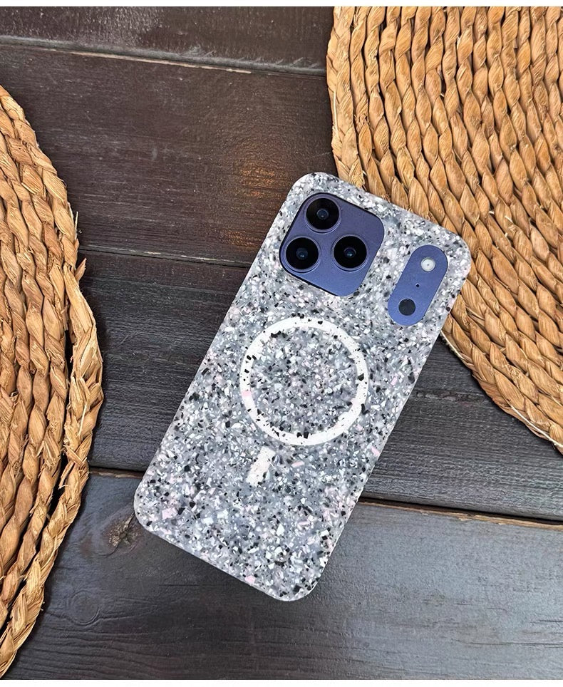 iPhone 17 Pro Max - MagSafe Flat Case (Recycled Silicone / Black, White and Pink)