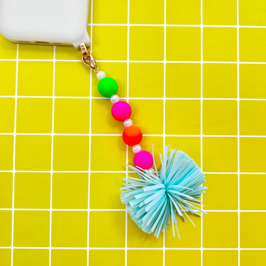 Happy Charm - Silicone Pom Pom (Blue)