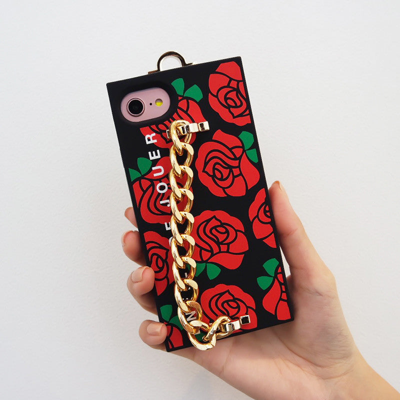 iPhone SE/7/8 Red Rose Chain Case