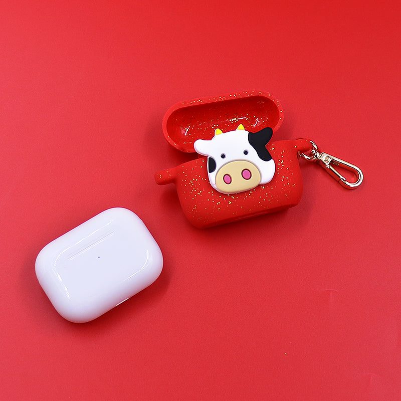 AirPods Pro Silicone Case - Year of the Cow (Glittery Red)