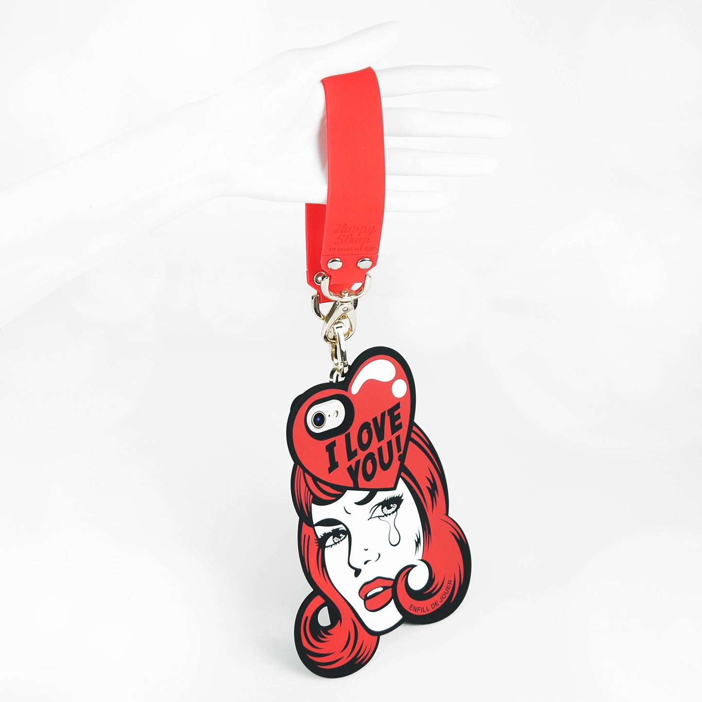iPhone SE/7/8 Case - Girls Talk (Red Edition) with Happy Strap