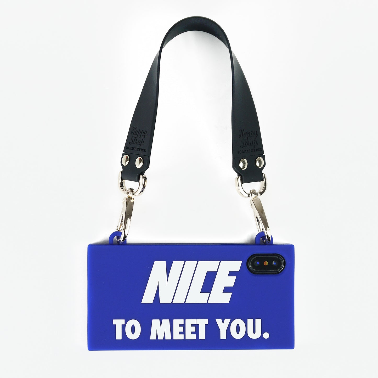 iPhone X/Xs Handbag Case - Nice to Meet You (Blue)