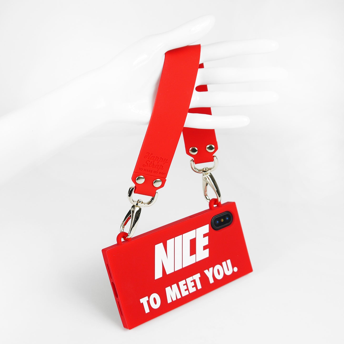 iPhone X/Xs Handbag Case - Nice to Meet You (Red)