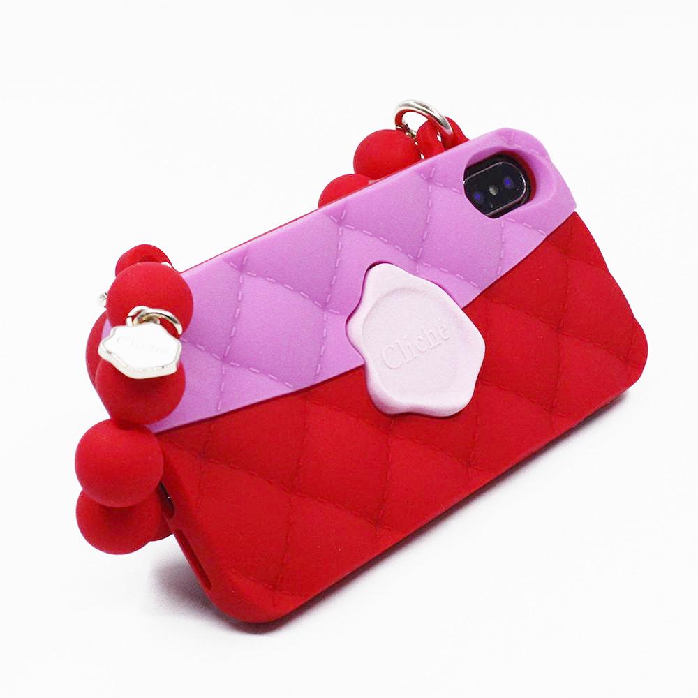 iPhone X/XS Seal Stamped Case (Pink/Red)