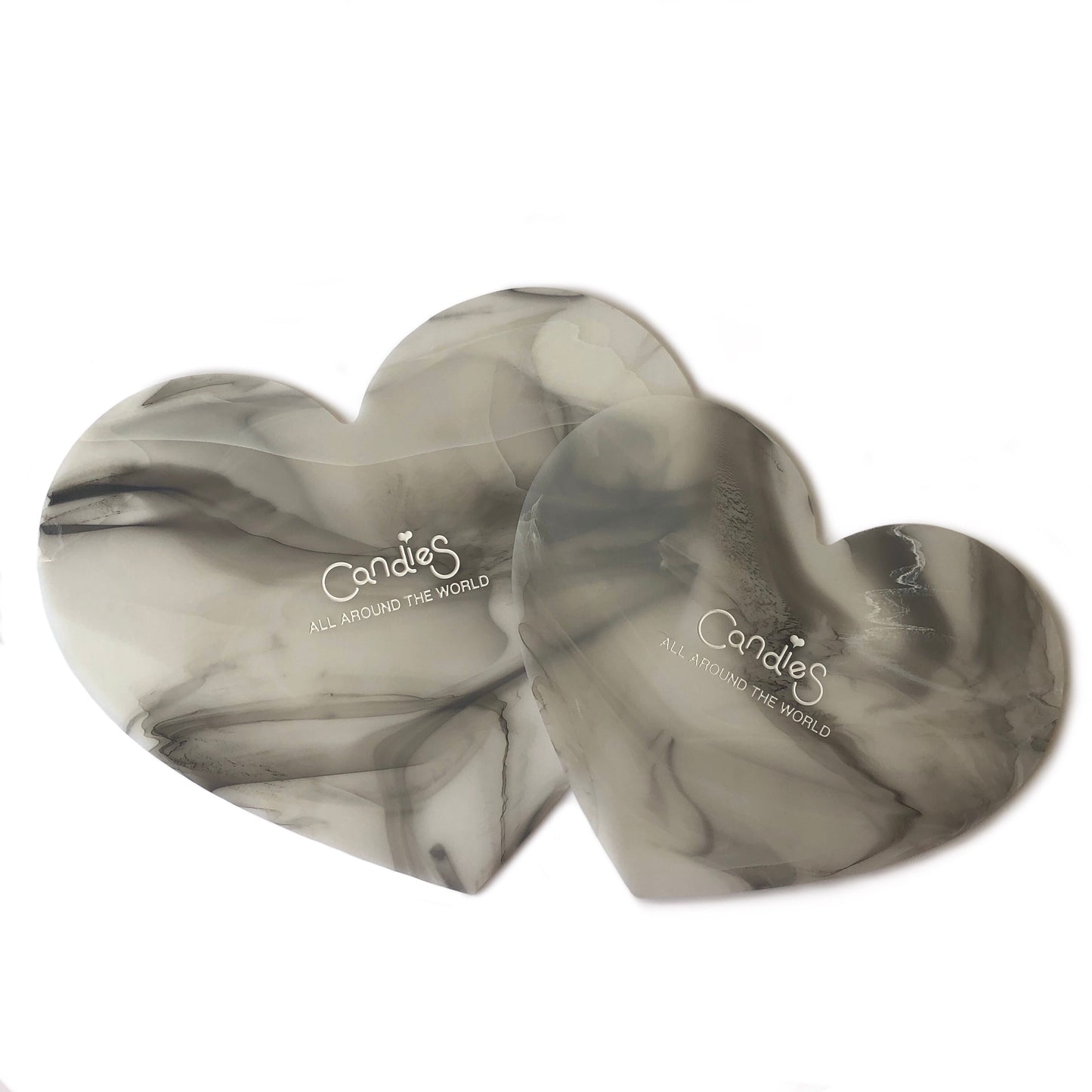 Silicone Marble Heart Mats (Pack of 2)