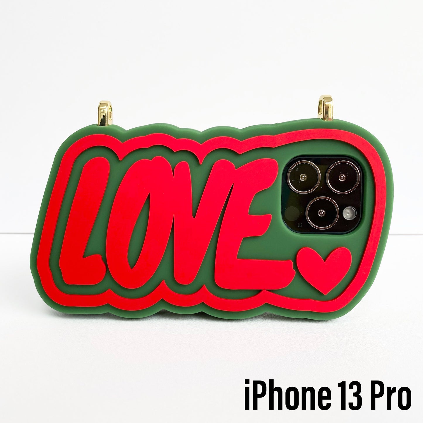 iPhone 13 / 13 Pro Case - LOVE (Green/Red)