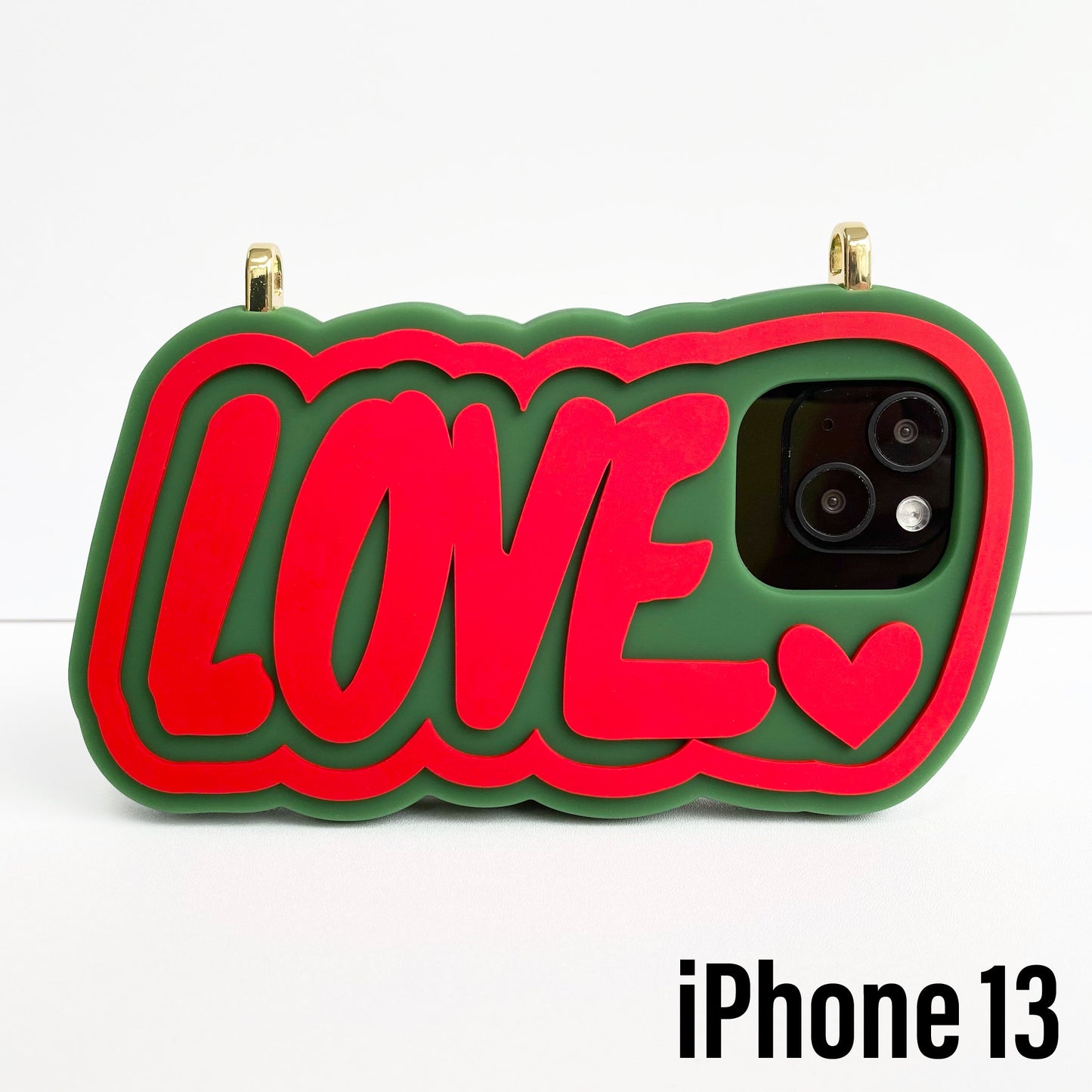 iPhone 13 / 13 Pro Case - LOVE (Green/Red)