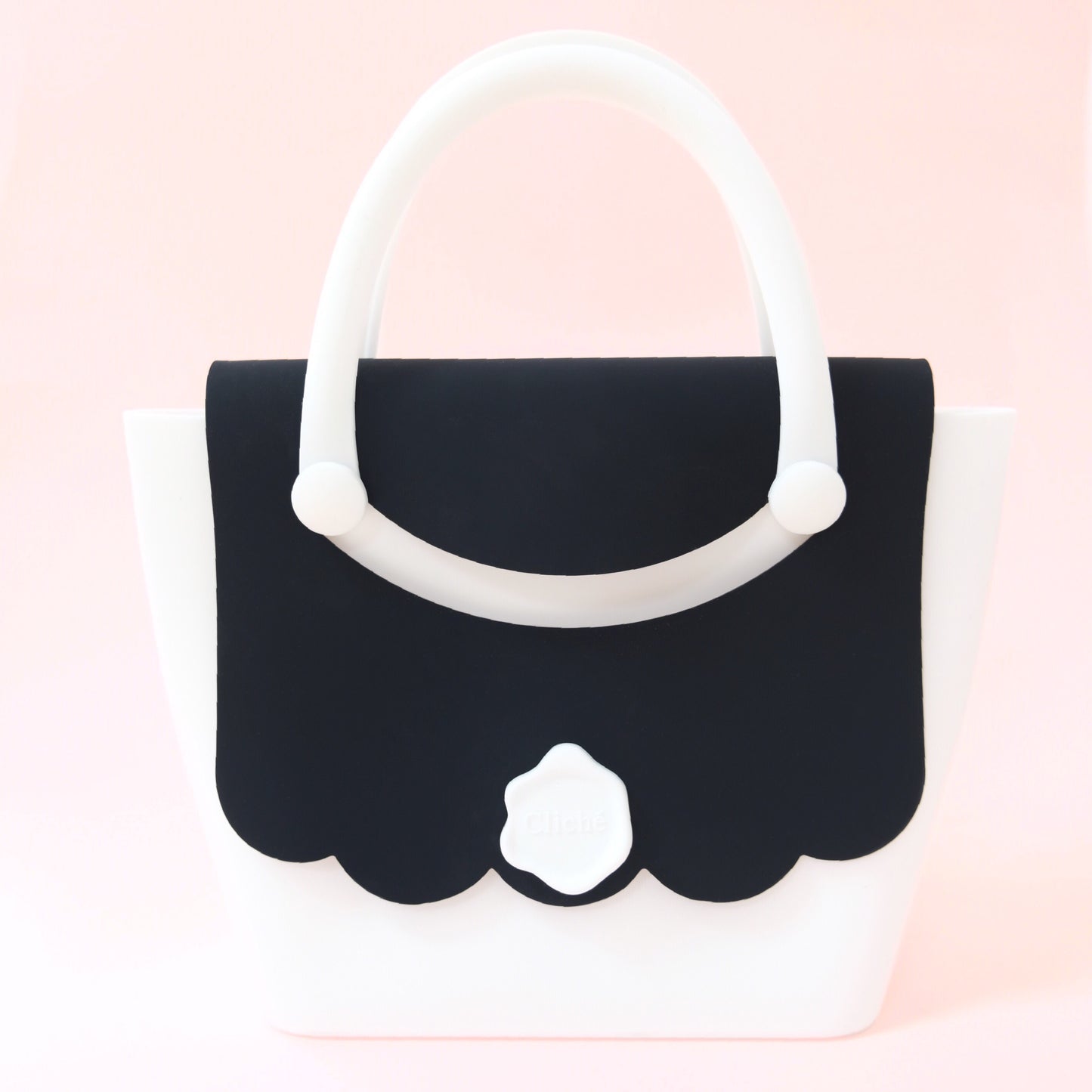 Jumbo Boat Handbag (White/Black)