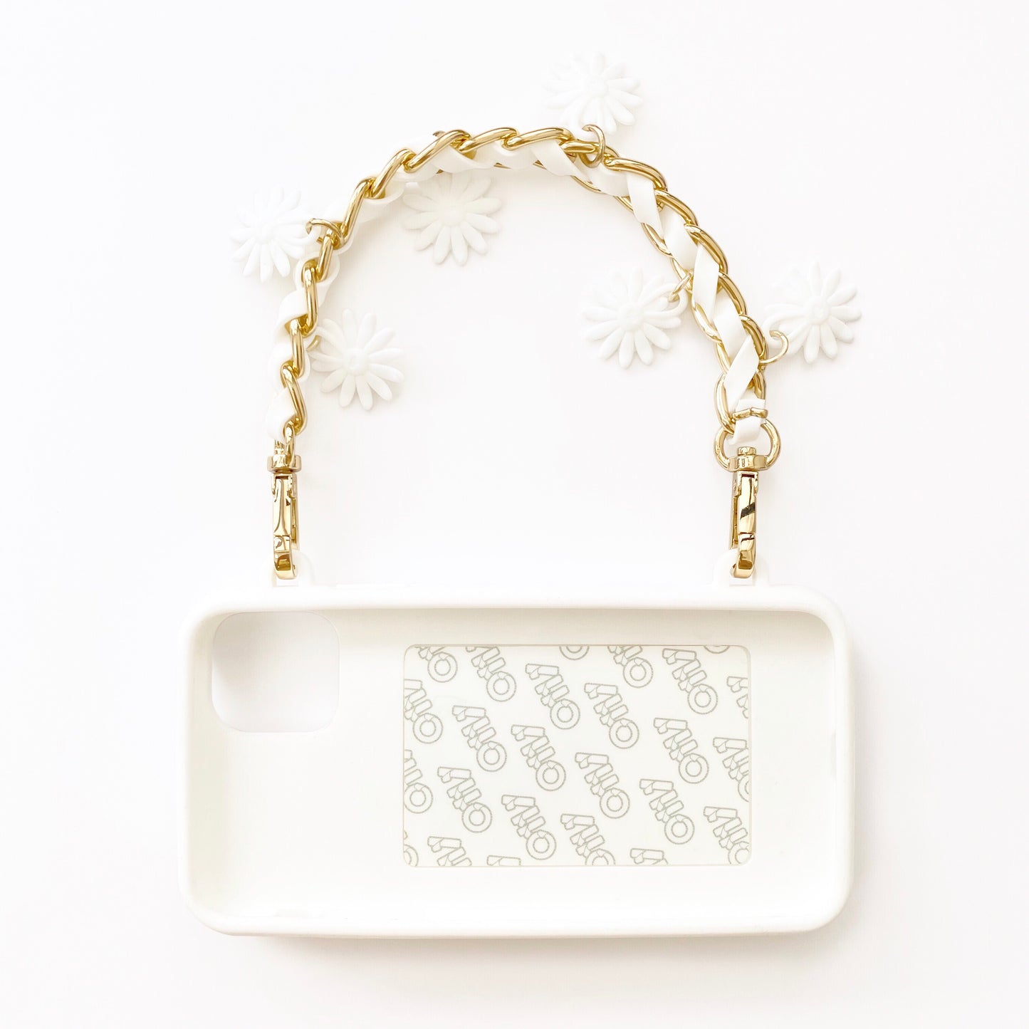 iPhone 11 Pro Max Seal Stamped Case with Daisy Charms Strap (White)
