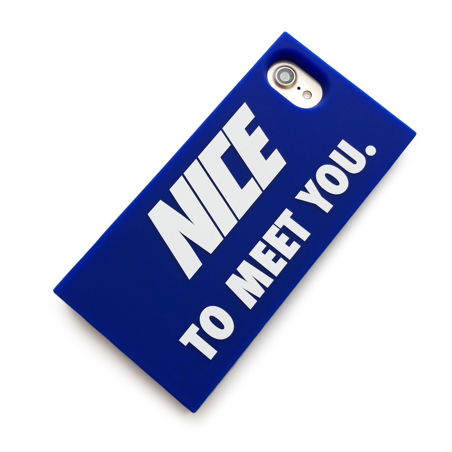 iPhone SE/7/8 Simple Case - Nice to Meet You (Blue)