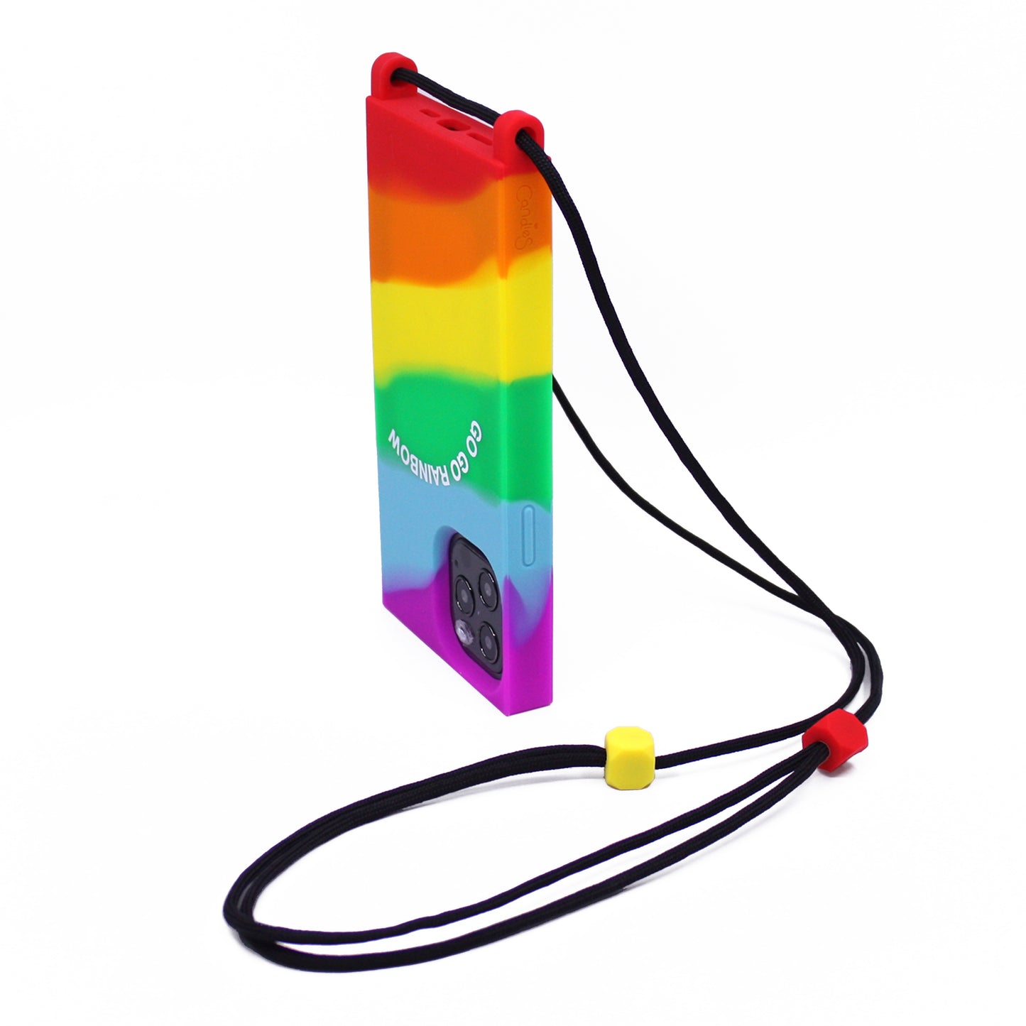 iPhone 12 Pro Max Lanyard iPhone Case - Go Go Rainbow