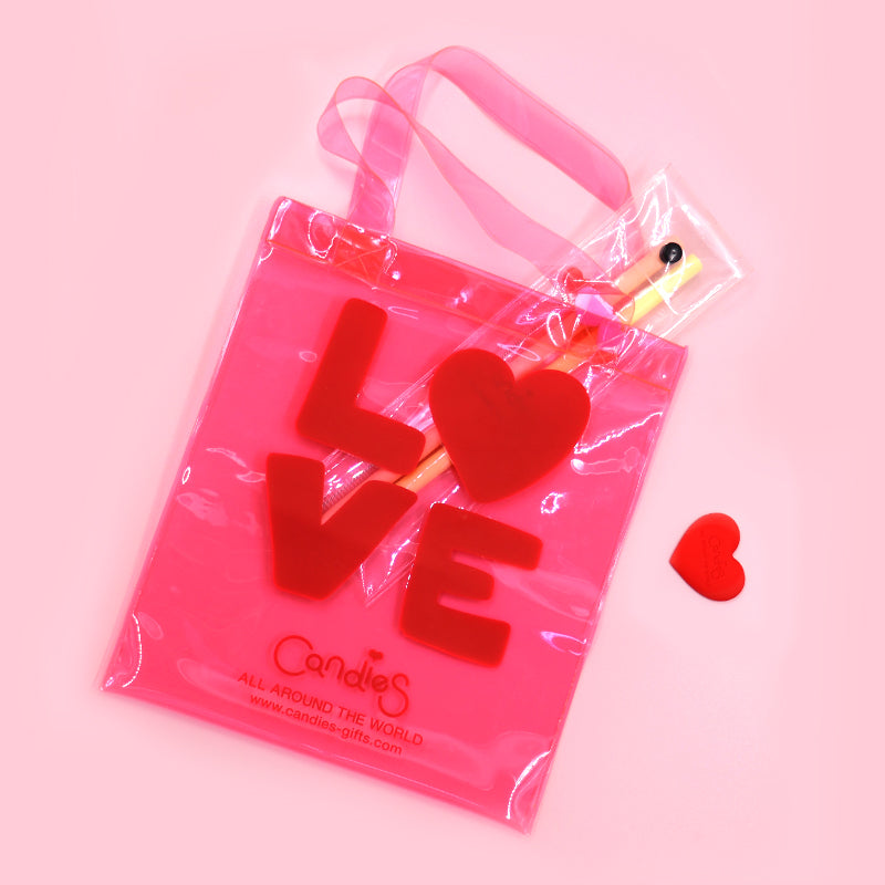 FREE Neon Pink "LOVE" PVC Tote Bag!