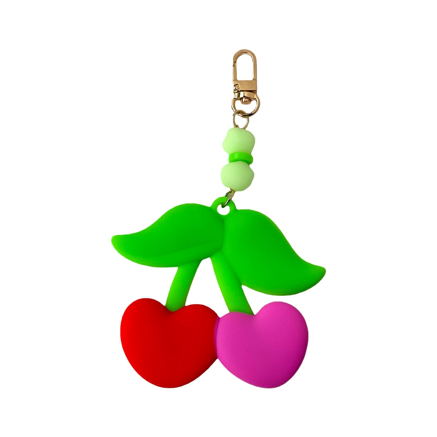 Sweetheart Cherries Keychain / Charm (Red & Pink)