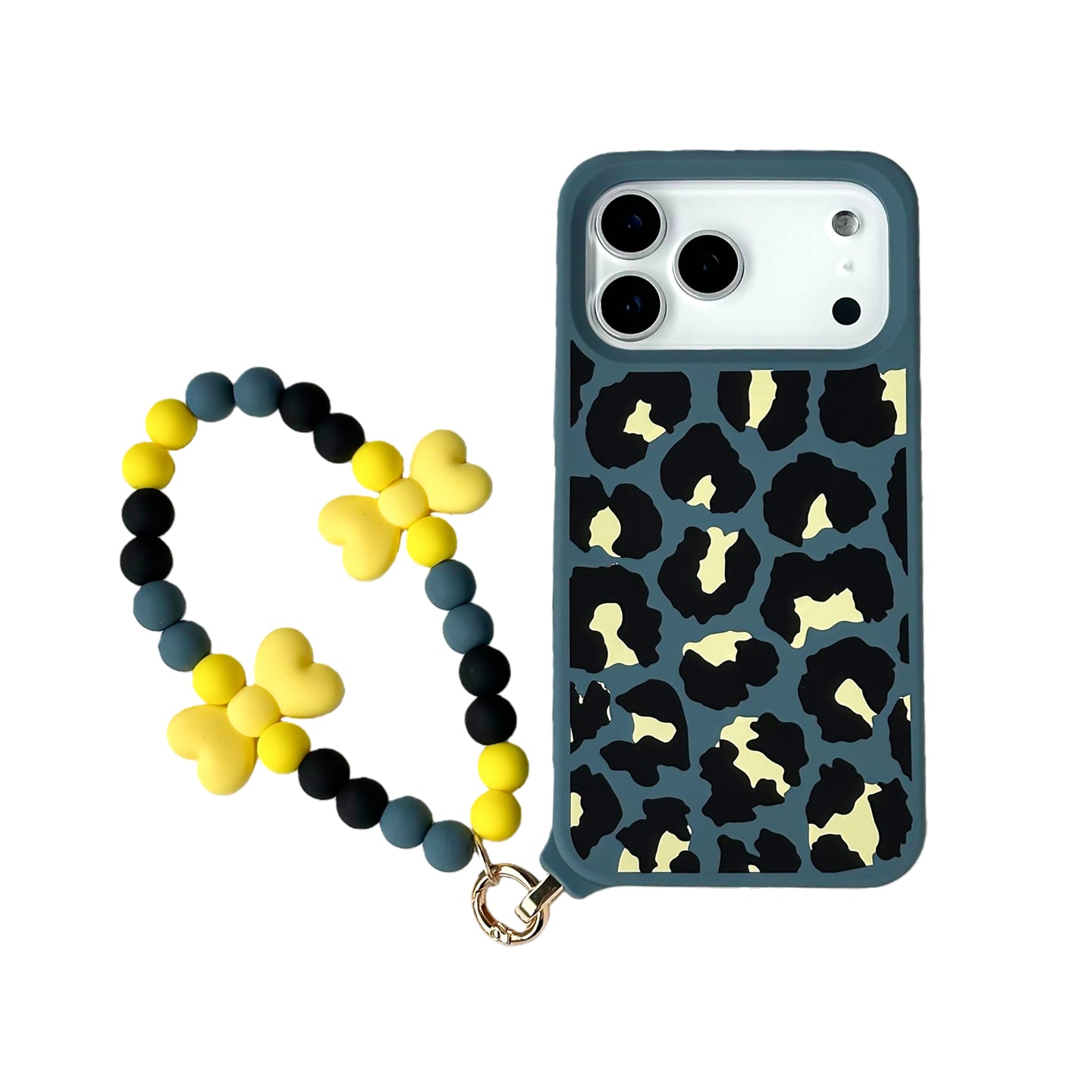 iPhone 17 Pro Max MagSafe Case - Leopard Print with Strap (Midnight Blue)