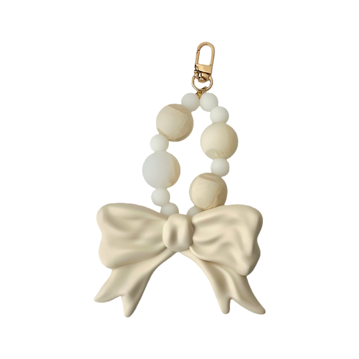 Bubble Bow Keychain / Charm (White)