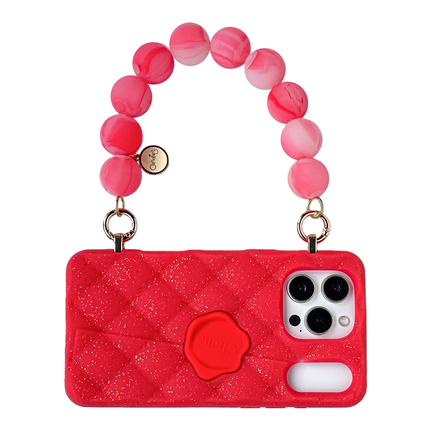 iPhone 17 Pro Max Seal Stamped Case (Red with Glitters)