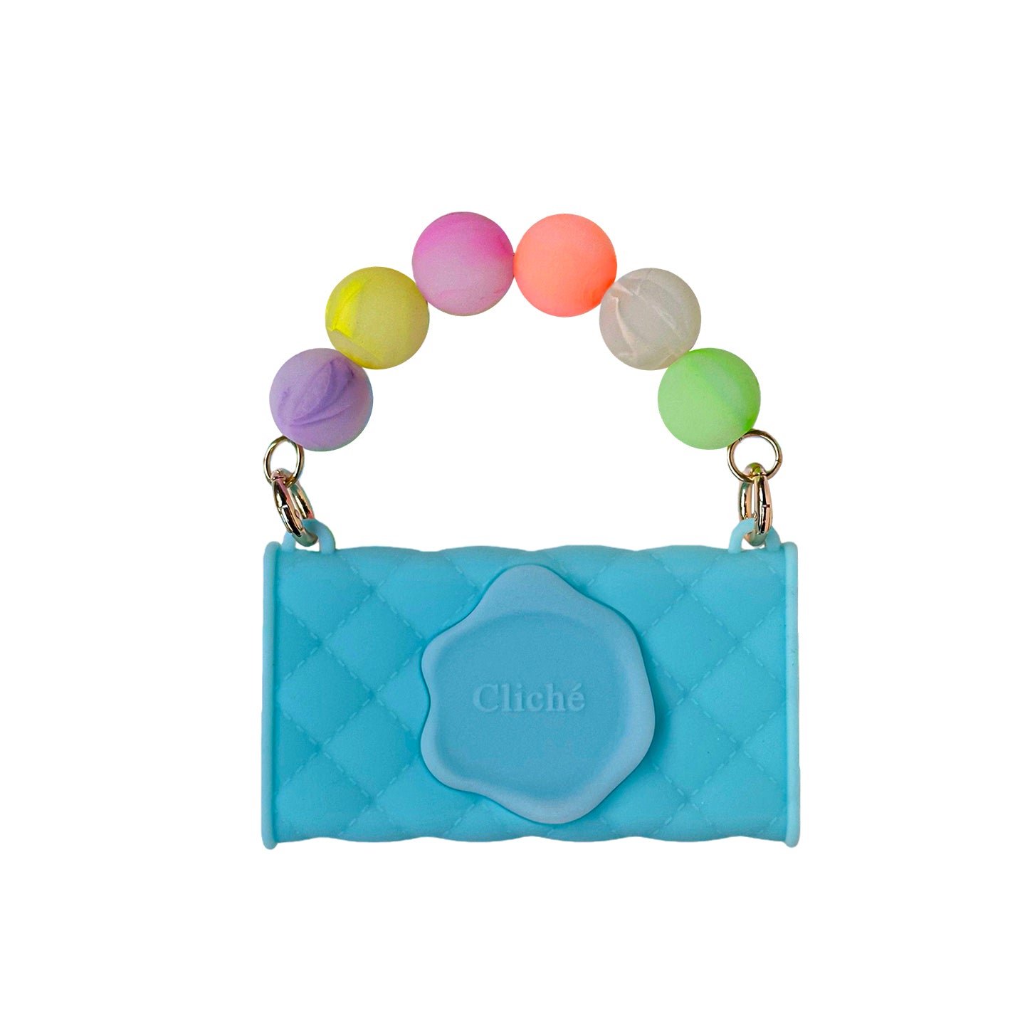 Mini Seal Stamped Card Case Bag (Blue)
