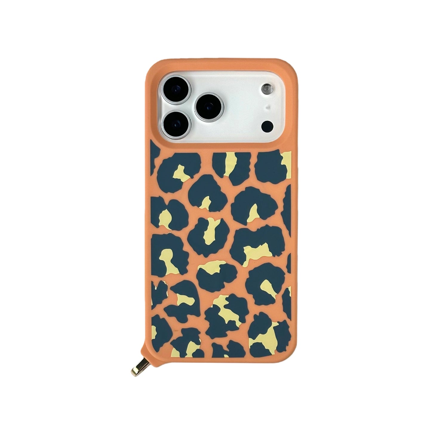 iPhone 17 Pro Max MagSafe Case - Leopard Print with Strap (Orange)