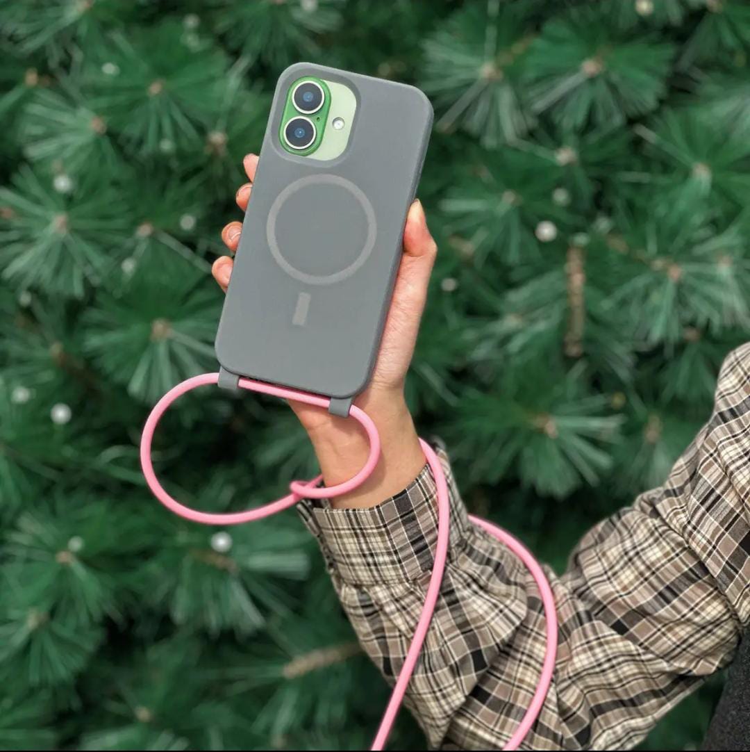 iPhone 17 MagSafe Case with Silicone Strap (Grey)