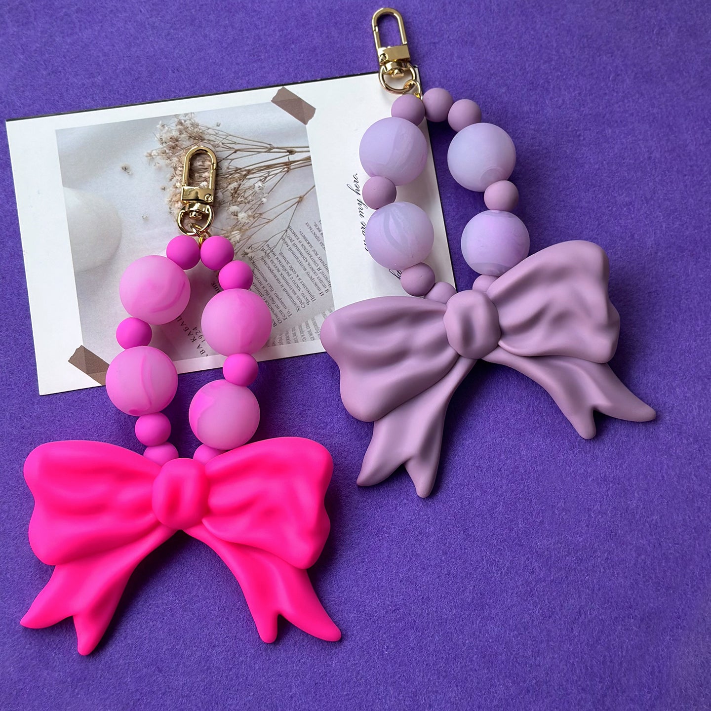 Bubble Bow Keychain / Charm (Purple)