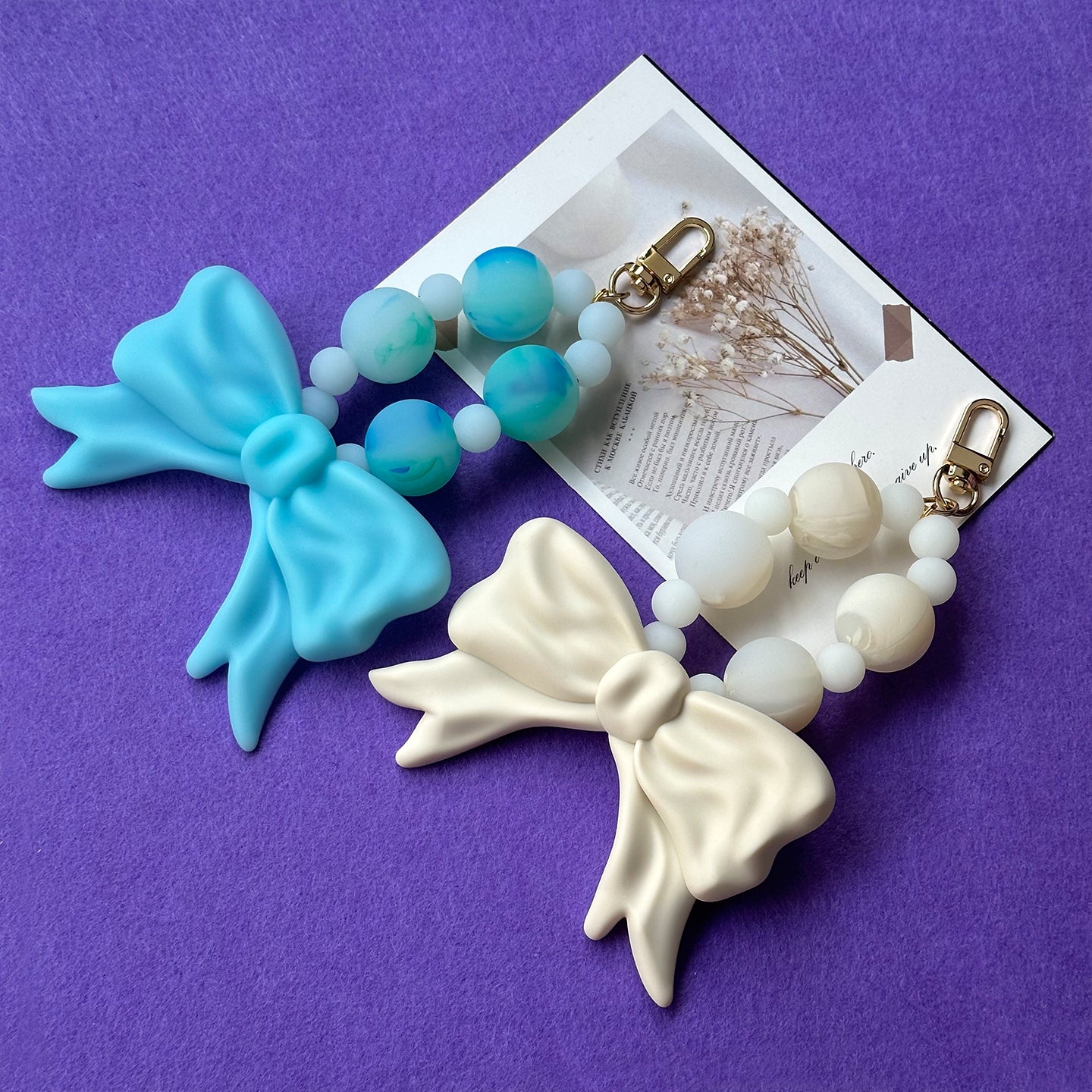 Bubble Bow Keychain / Charm (Blue)