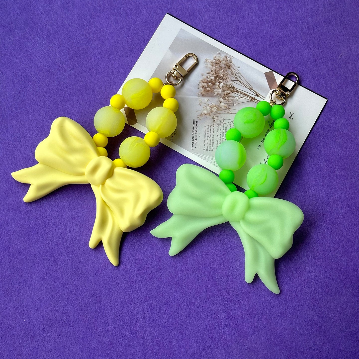 Bubble Bow Keychain / Charm (Yellow)