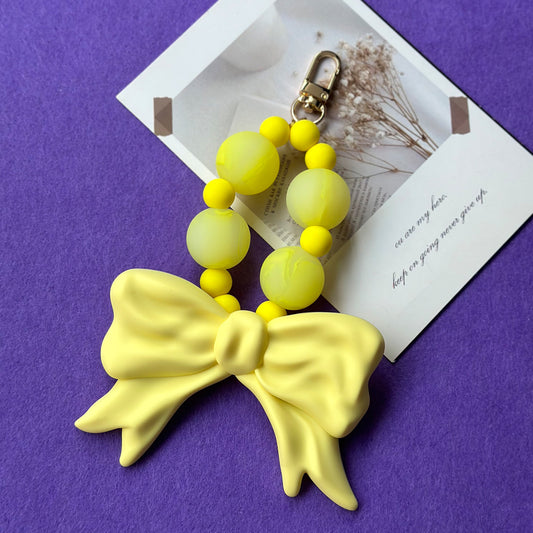 Bubble Bow Keychain / Charm (Yellow)