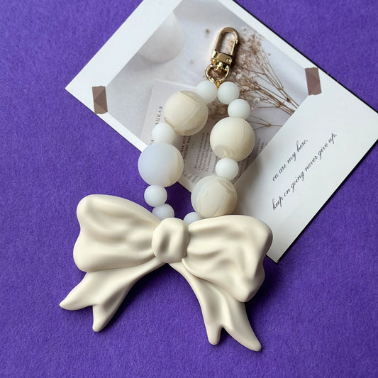 Bubble Bow Keychain / Charm (White)