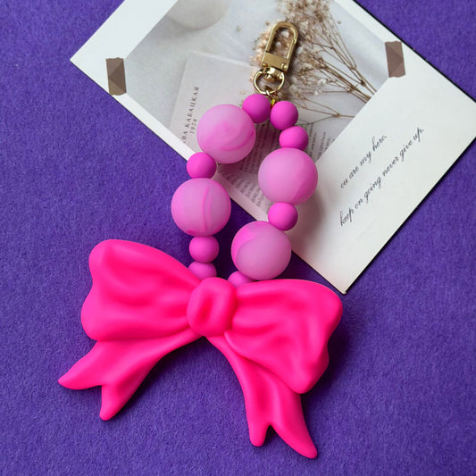 Bubble Bow Keychain / Charm (Hot Pink)