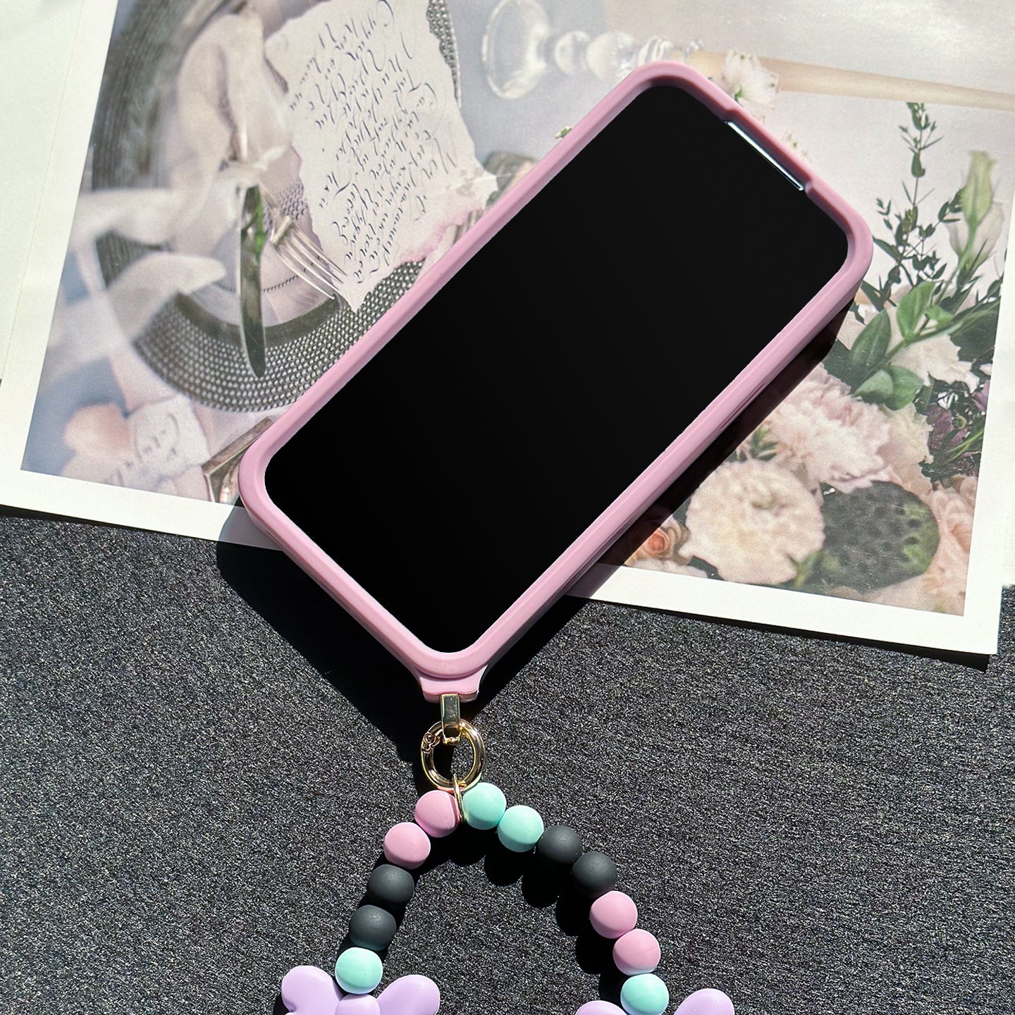 iPhone 17 Pro Max MagSafe Case - Leopard Print with Strap (Dusty Pink)