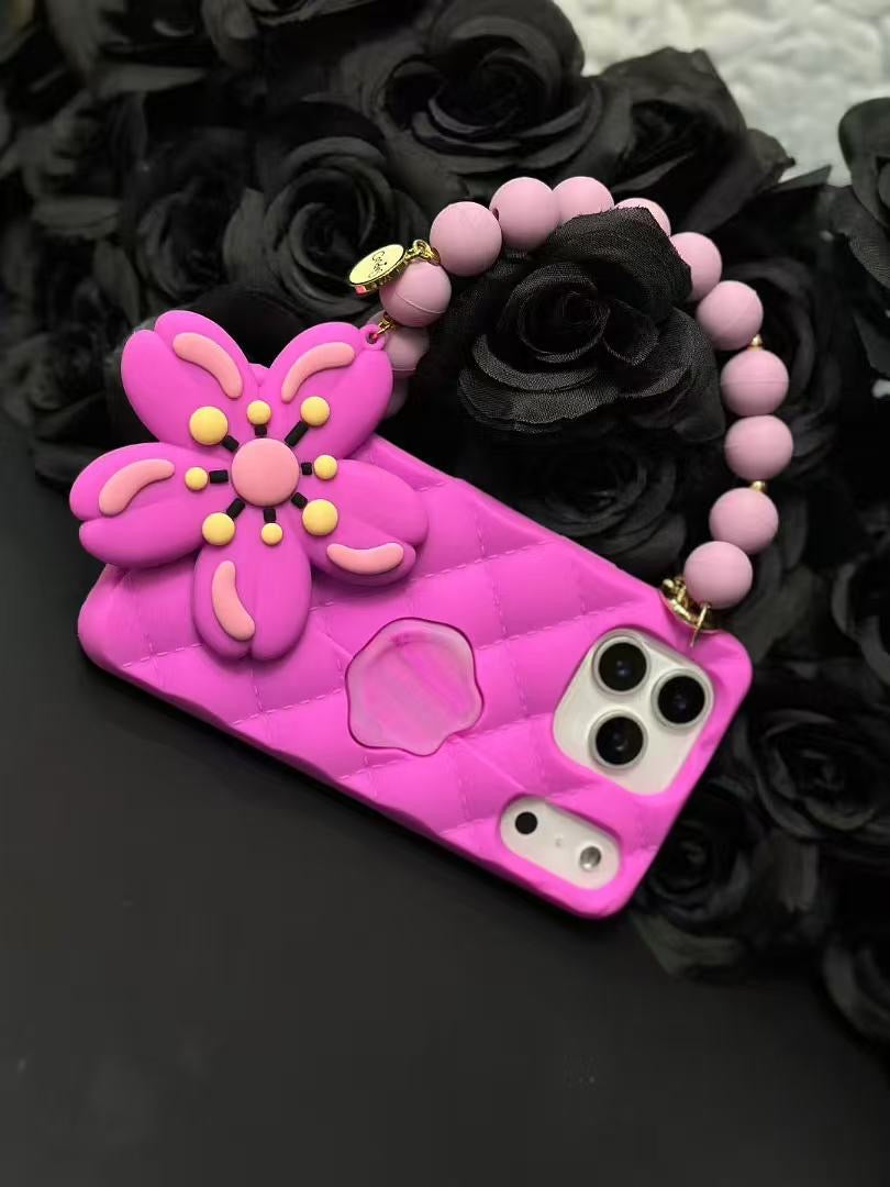 iPhone 17 Pro Max PINK Seal Stamped Case with Sakura Charm