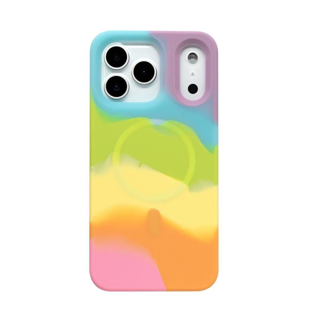 iPhone 17 Pro Max - MagSafe Compatible Flat Case (Pastel Rainbow)