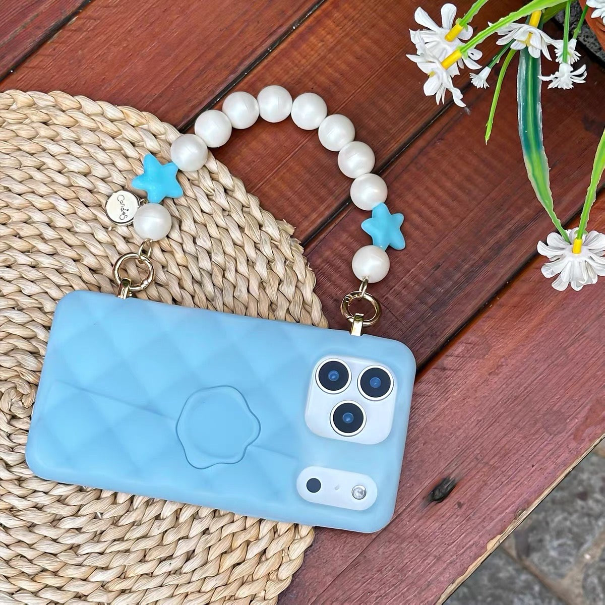 iPhone 17 Pro Max Seal Stamped Case (Pastel Blue / Glow in the Dark)