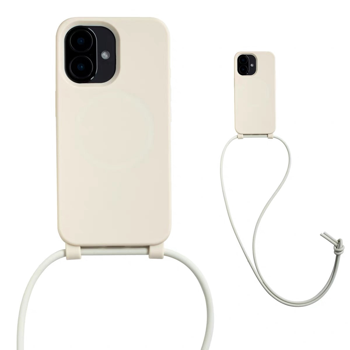 iPhone 17 MagSafe Case with Silicone Strap (White)