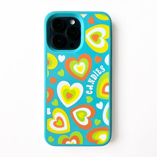 iPhone 14 Pro Max - Candies Hearts Case (Blue)