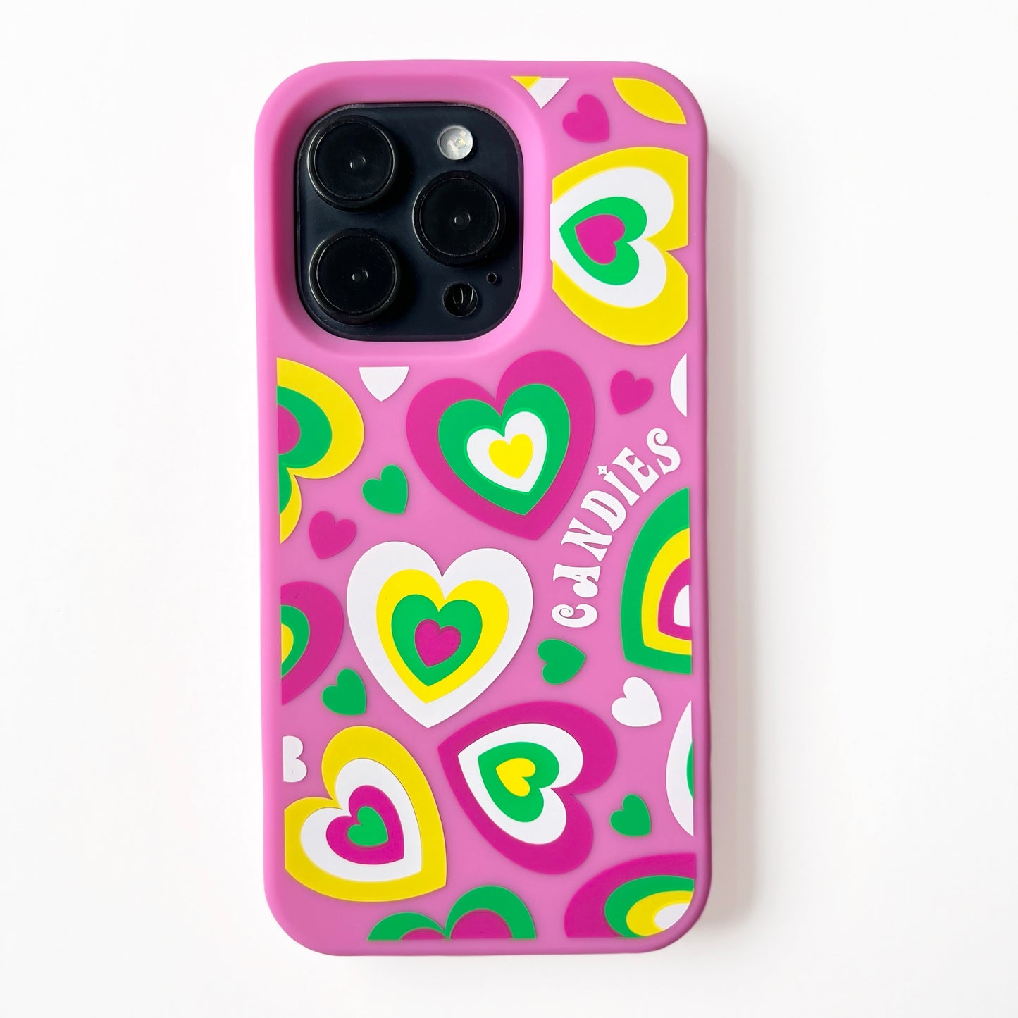 iPhone 14 Pro - Candies Hearts Case (Pink)