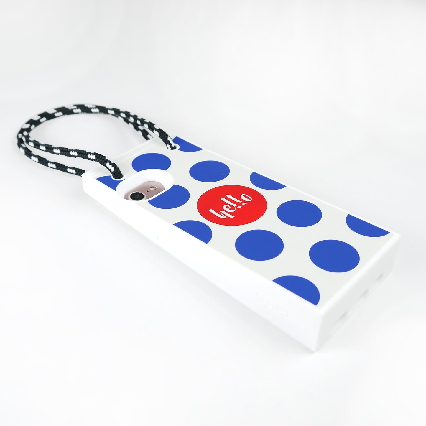 iPhone SE/7/8 Shopping Bag Case (White and Blue Polka Dots)