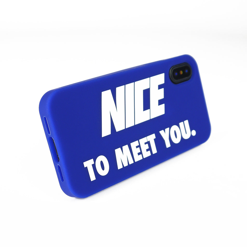 iPhone X/Xs Simple Case - Nice to Meet You (Blue)