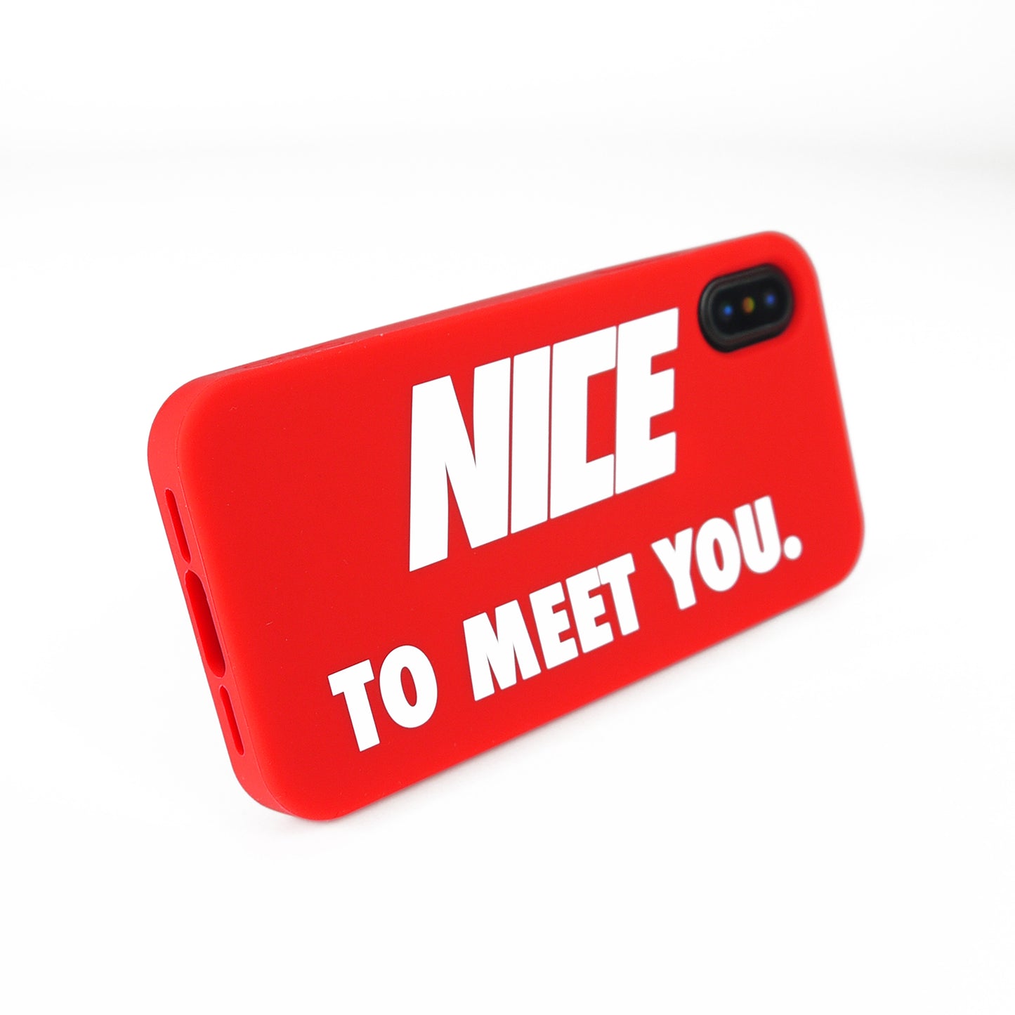iPhone X/Xs Simple Case - Nice to Meet You (Red)