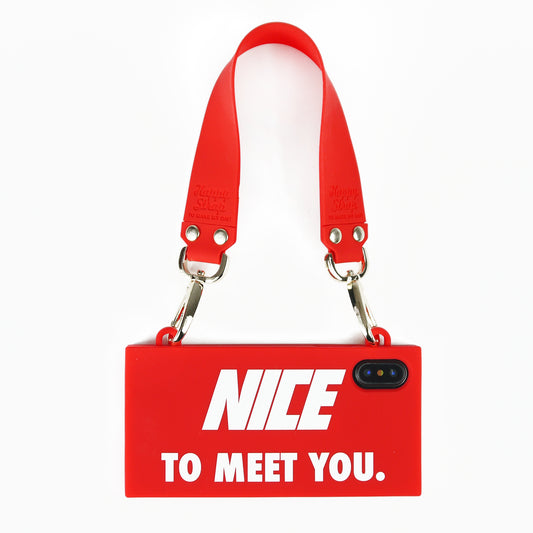 iPhone X/Xs Handbag Case - Nice to Meet You (Red)