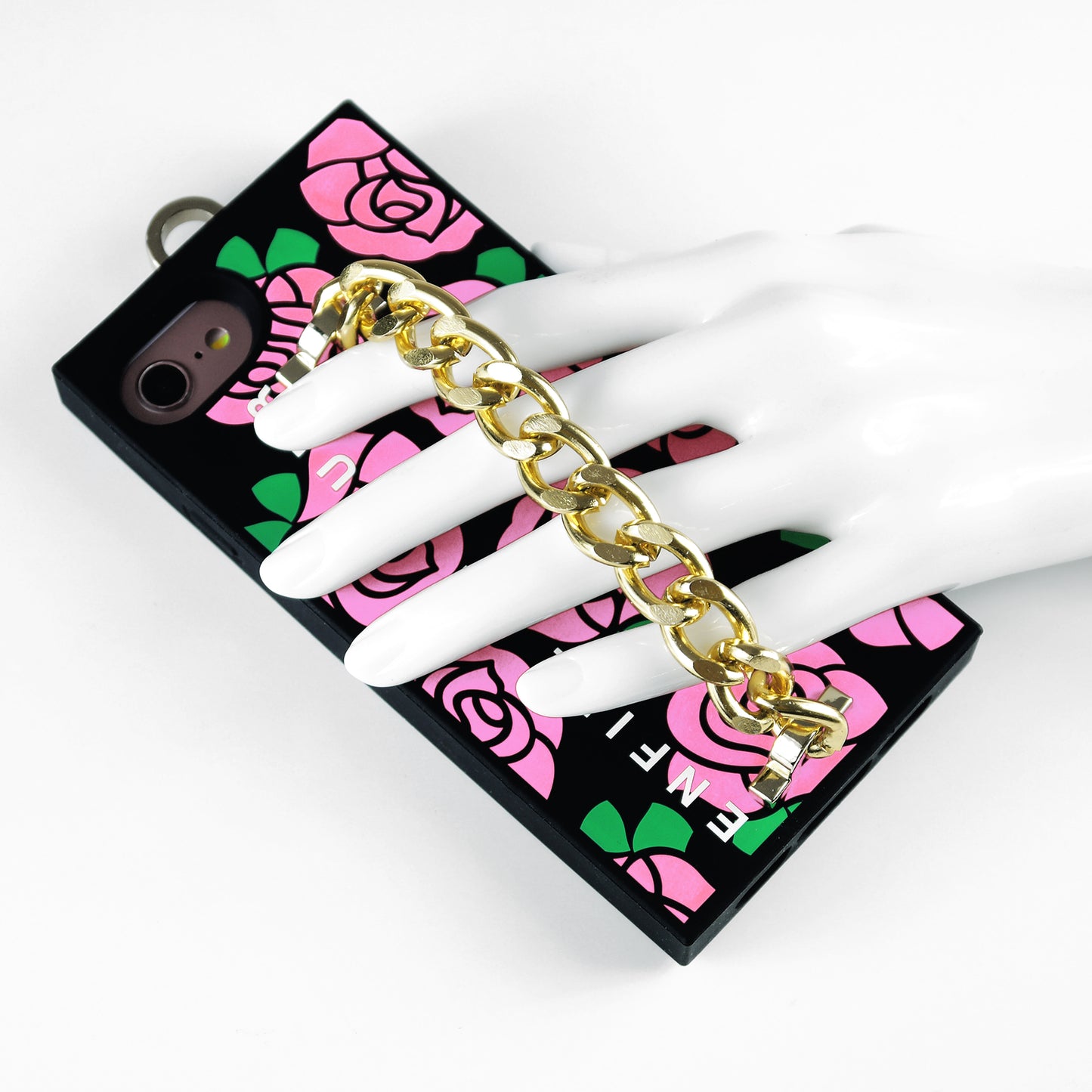 iPhone SE/7/8 Pink Rose Chain Case