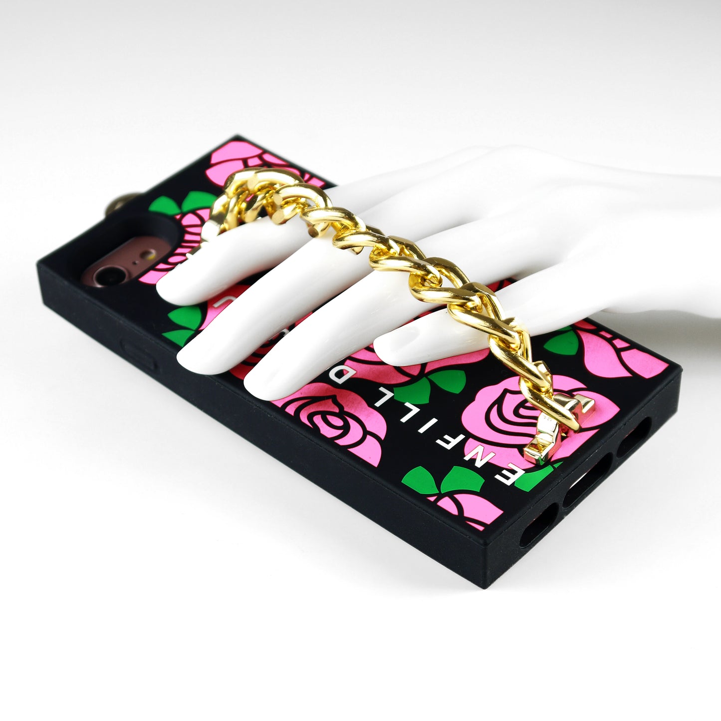 iPhone SE/7/8 Pink Rose Chain Case