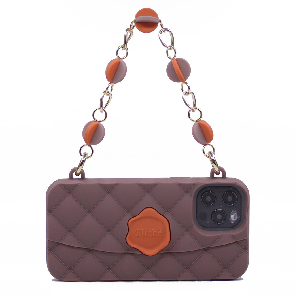 iPhone 12 Pro Max Brown Seal Stamped Case with Balloon Strap