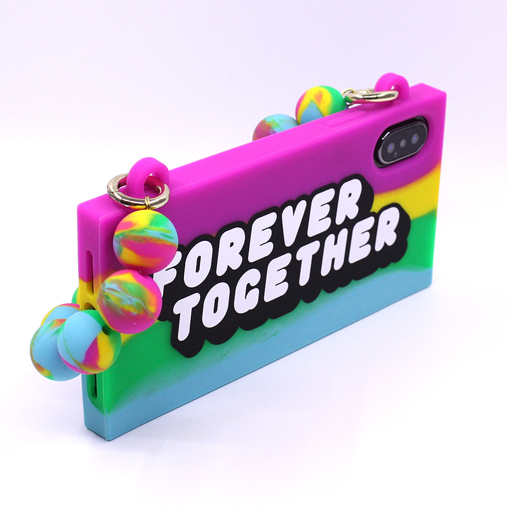 iPhone X/Xs Rainbow Handbag Case - FOREVER TOGETHER