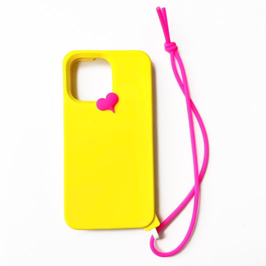 iPhone 14 Pro Max Case with Mini Heart (Yellow)