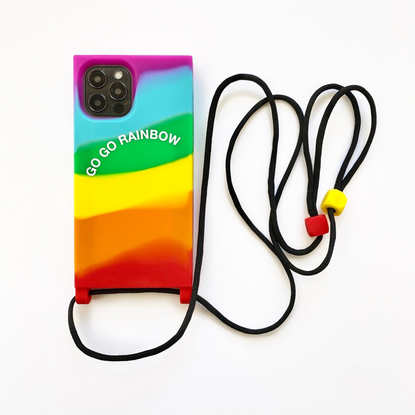 iPhone 12 / 12 Pro Lanyard iPhone Case - Go Go Rainbow