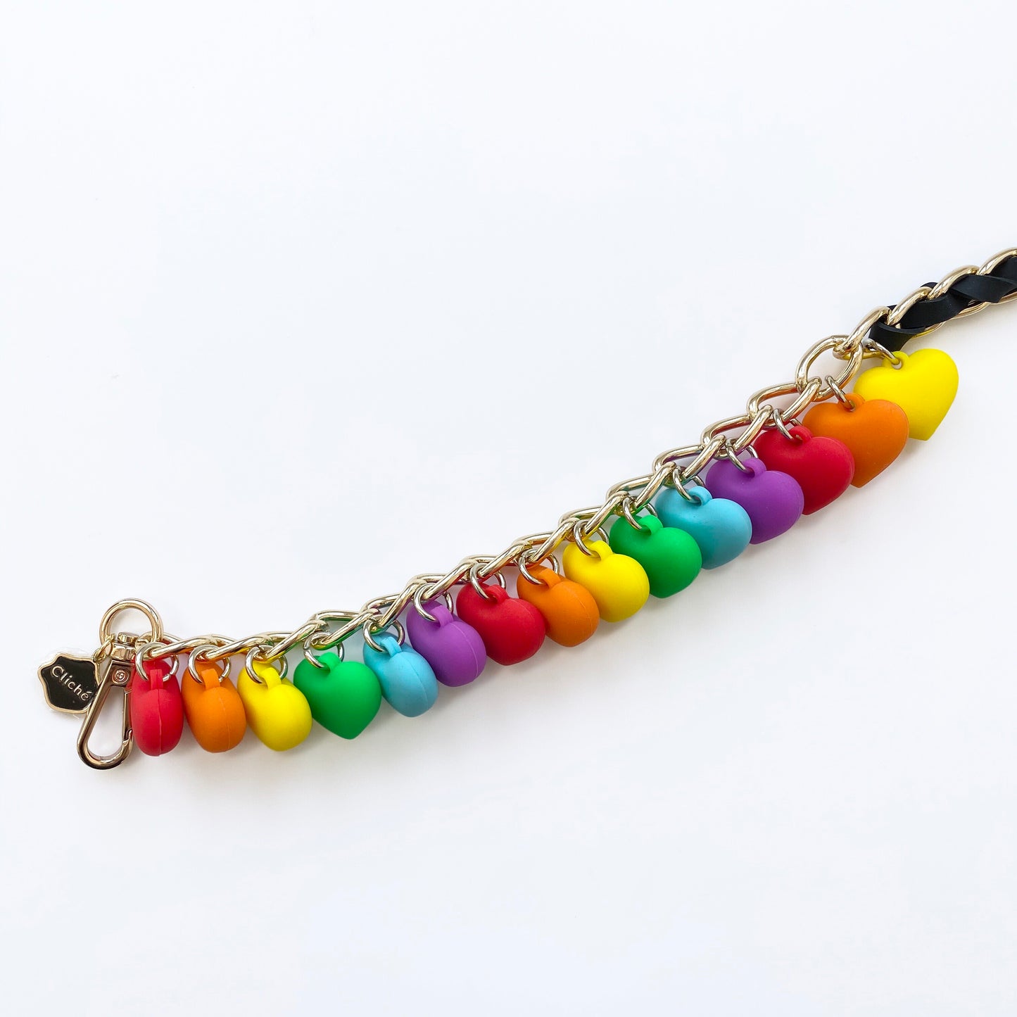 Long Celebrity Strap with Rainbow Hearts